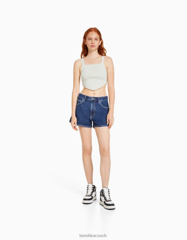 unisex Bershka máma fit džínové šortky P88444019 oblečení modrý