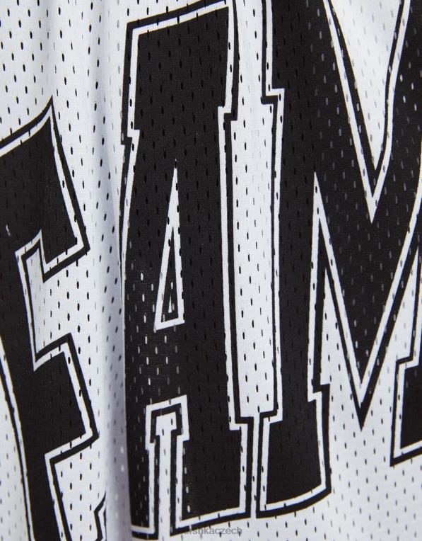 unisex Bershka síťované bermudy s potiskem P88444004 oblečení bílý