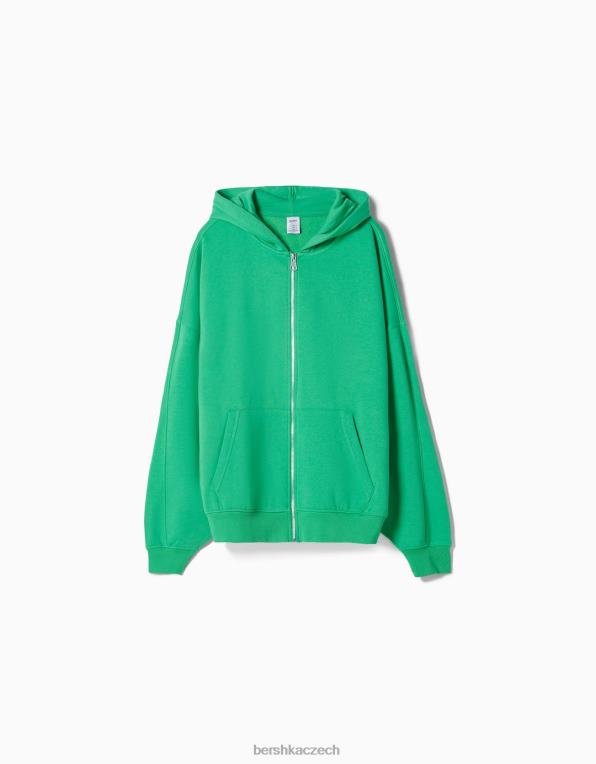 unisex Bershka oversize mikina na zip P88444127 oblečení zelená