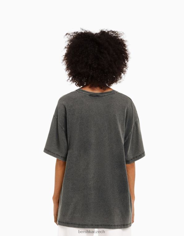 unisex Bershka Tričko simba s krátkým rukávem P88443829 oblečení Šedá