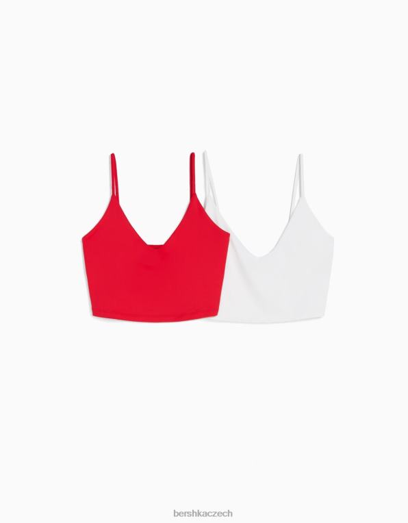 unisex Bershka balení 2 crop topů s ramínky P88443724 oblečení vícebarevný
