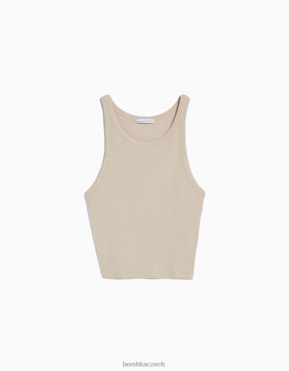 unisex Bershka žebrované tílko P88443847 oblečení béžový