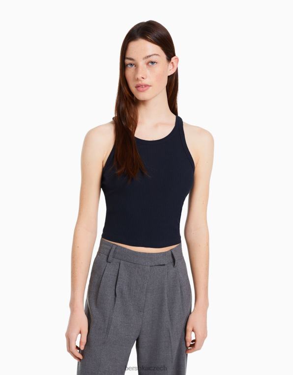 unisex Bershka žebrované tílko P88443852 oblečení námořnictvo