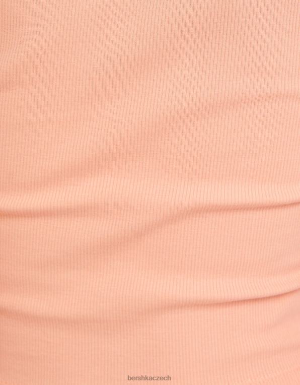 unisex Bershka žebrované tričko s krátkým rukávem P88443747 oblečení oranžový