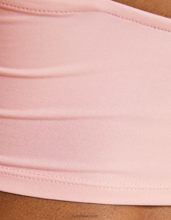 unisex Bershka páskový crop top P88443757 oblečení růžový