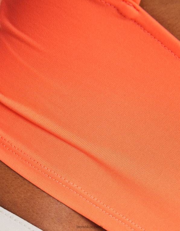 unisex Bershka páskový crop top P88443758 oblečení oranžový