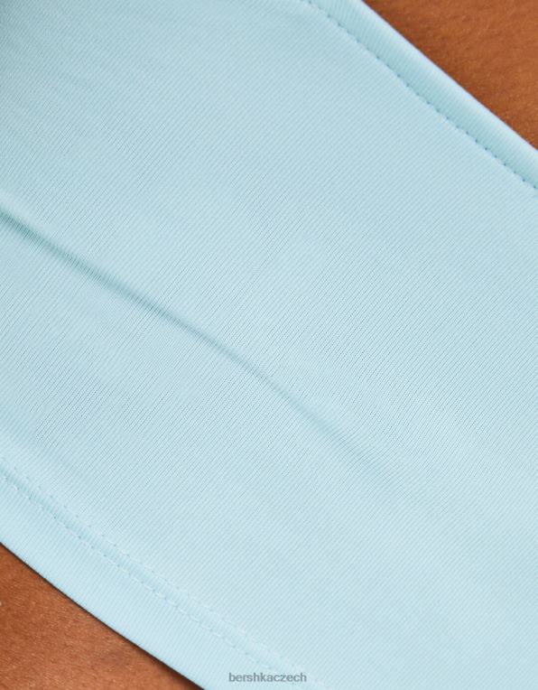 unisex Bershka páskový crop top P88443762 oblečení světle modrá