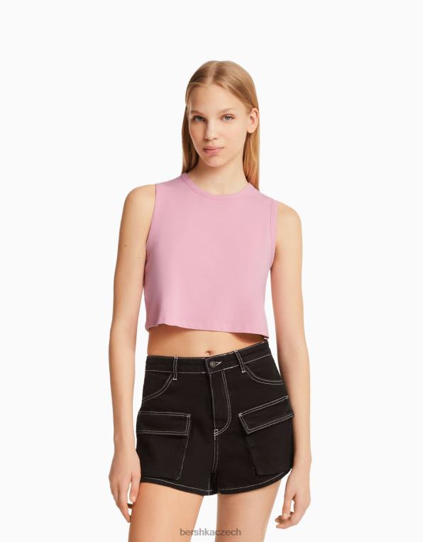 unisex Bershka tílko P88443775 oblečení růžový