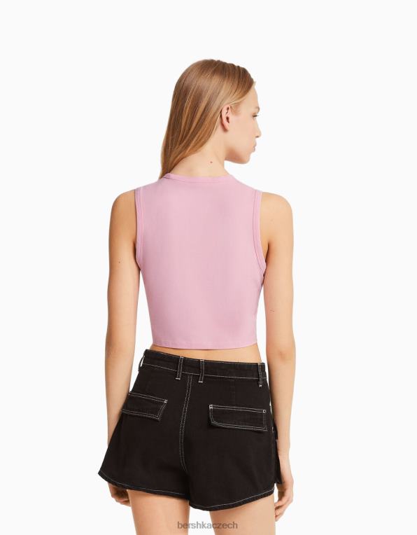 unisex Bershka tílko P88443775 oblečení růžový