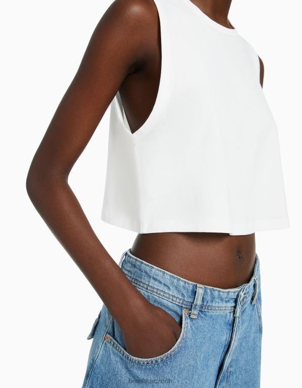 unisex Bershka tílko P88443776 oblečení špinavě bílé