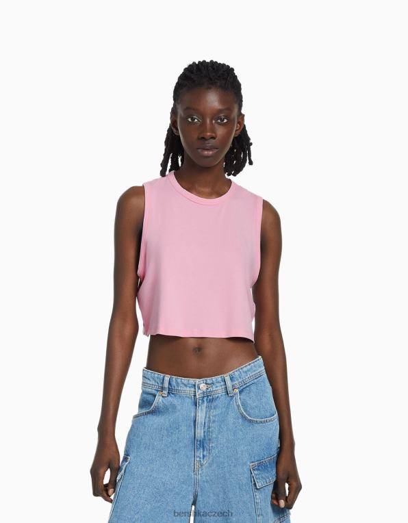 unisex Bershka tílko P88443777 oblečení růžový