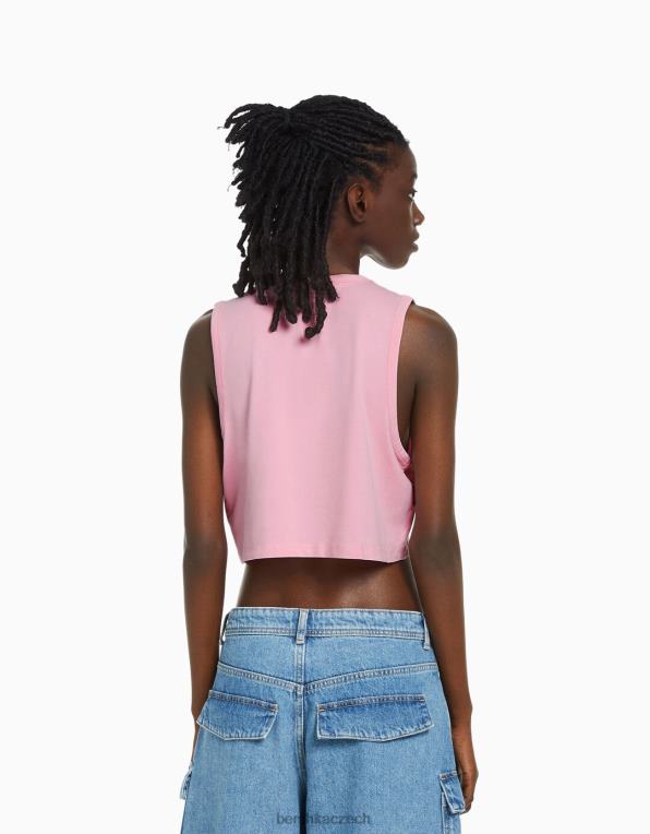 unisex Bershka tílko P88443777 oblečení růžový