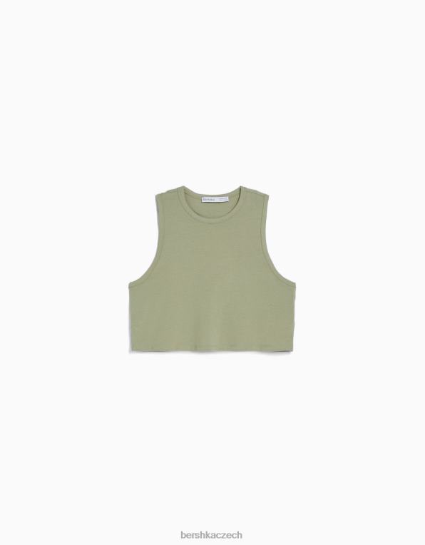 unisex Bershka tílko P88443778 oblečení khaki
