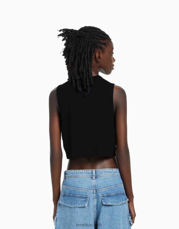 unisex Bershka tílko P88443779 oblečení Černá