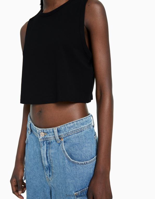 unisex Bershka tílko P88443779 oblečení Černá