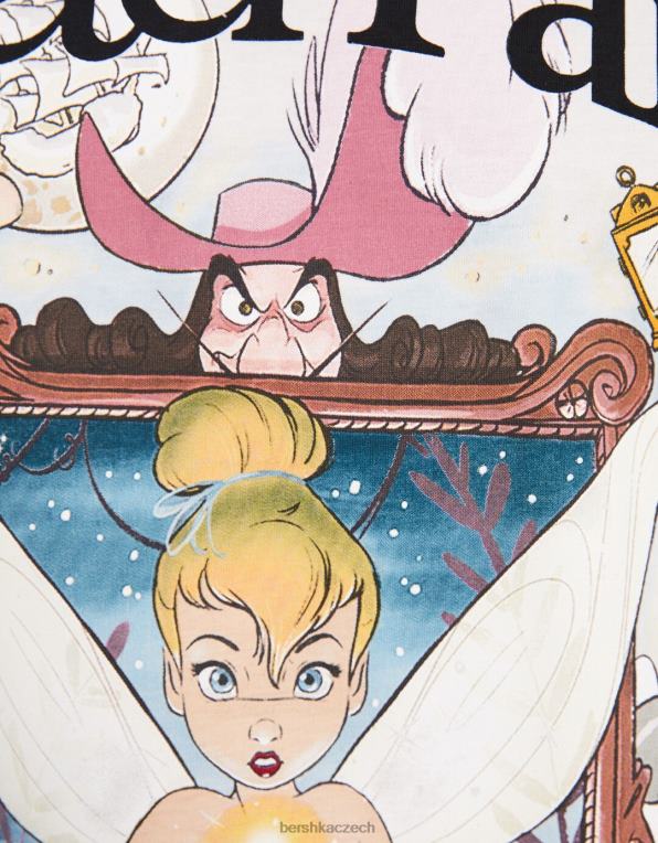 unisex Bershka tričko s krátkým rukávem s potiskem peter pan P88443830 oblečení bílý