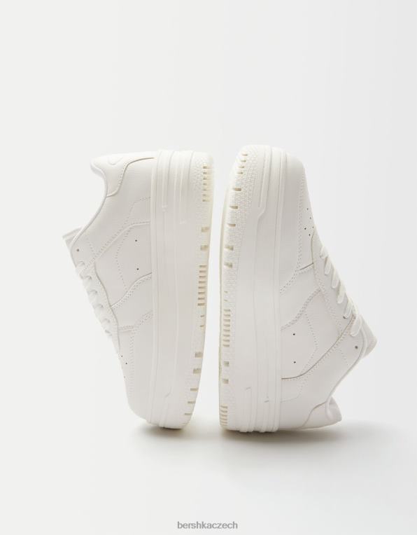 unisex Bershka jednobarevné tenisky na platformě P88444179 obuv bílý
