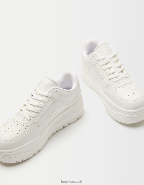 unisex Bershka jednobarevné tenisky na platformě P88444179 obuv bílý