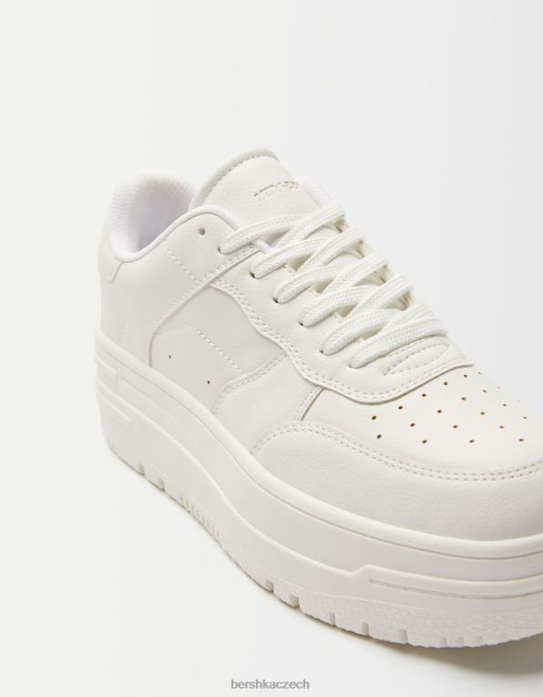 unisex Bershka jednobarevné tenisky na platformě P88444179 obuv bílý
