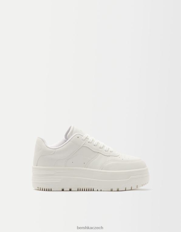unisex Bershka jednobarevné tenisky na platformě P88444179 obuv bílý