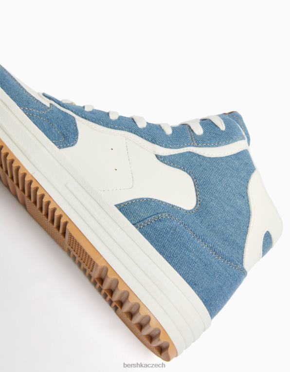 unisex Bershka kontrastní vysoké tenisky P88444183 obuv vymytá modrá