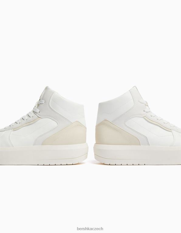 unisex Bershka kontrastní vysoké tenisky P88444184 obuv bílý