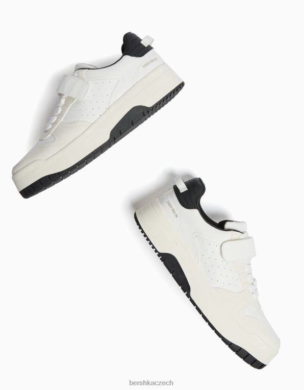 unisex Bershka tenisky brogue s detailem pásku P88444195 obuv bílý