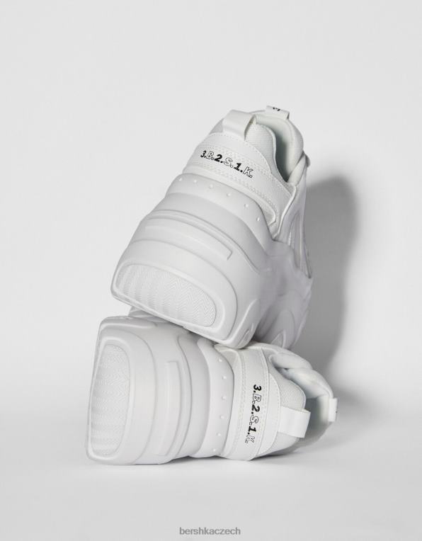 unisex Bershka tenisky s kontrastní síťovinou a xl podrážkou P88444194 obuv bílý