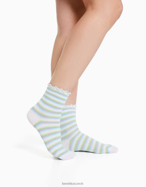 unisex Bershka balení 3 párů vyšívaných ponožek P88444229 Příslušenství zelená