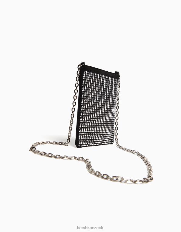 unisex Bershka posetá taška na mobil s řetízkem P88444202 Příslušenství Černá