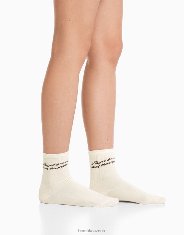 unisex Bershka sada 3 ponožek s potiskem P88444200 Příslušenství krém