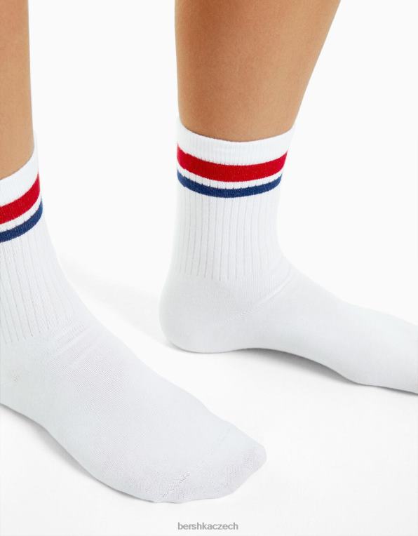 unisex Bershka sada 3 univerzitních ponožek P88444199 Příslušenství Šedá