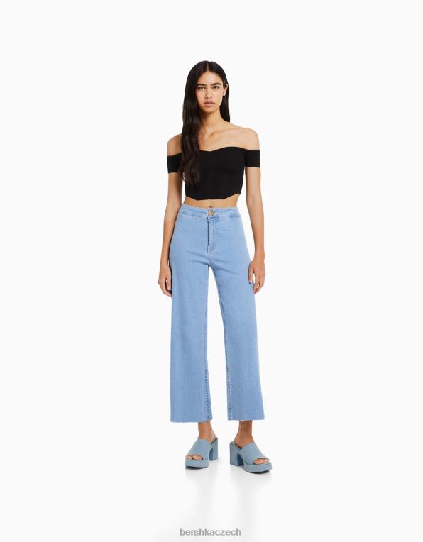 ženy Bershka džínové culottes P88441508 oblečení světle modrá
