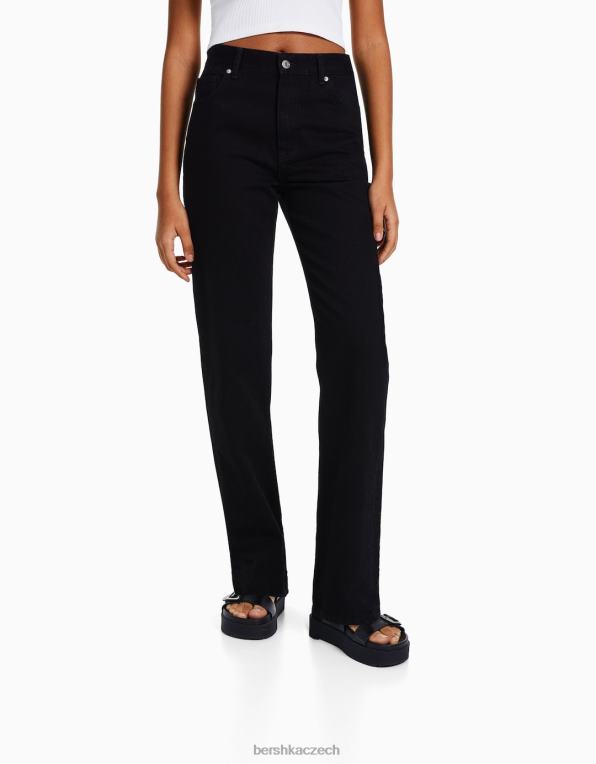 ženy Bershka džíny rovného střihu P88441524 oblečení Černá