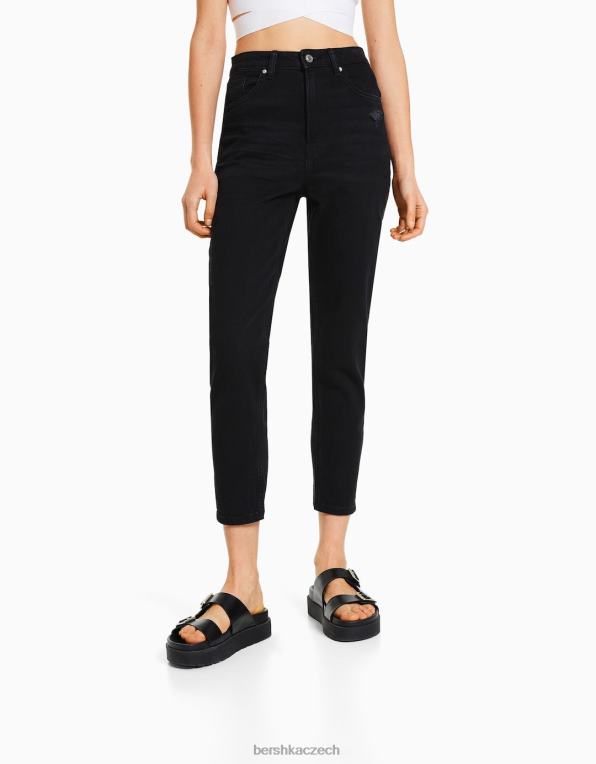 ženy Bershka džíny slim comfort fit mom P88441519 oblečení Černá