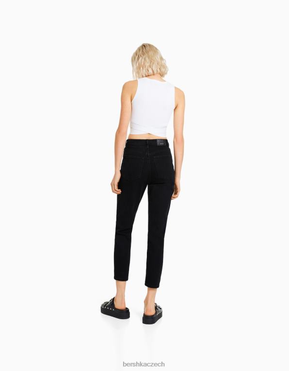 ženy Bershka džíny slim comfort fit mom P88441519 oblečení Černá