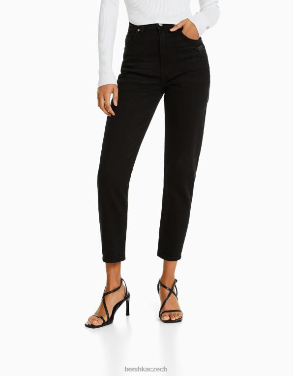ženy Bershka džíny slim comfort fit mom P88441986 oblečení Černá