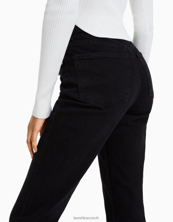 ženy Bershka džíny slim comfort fit mom P88441986 oblečení Černá