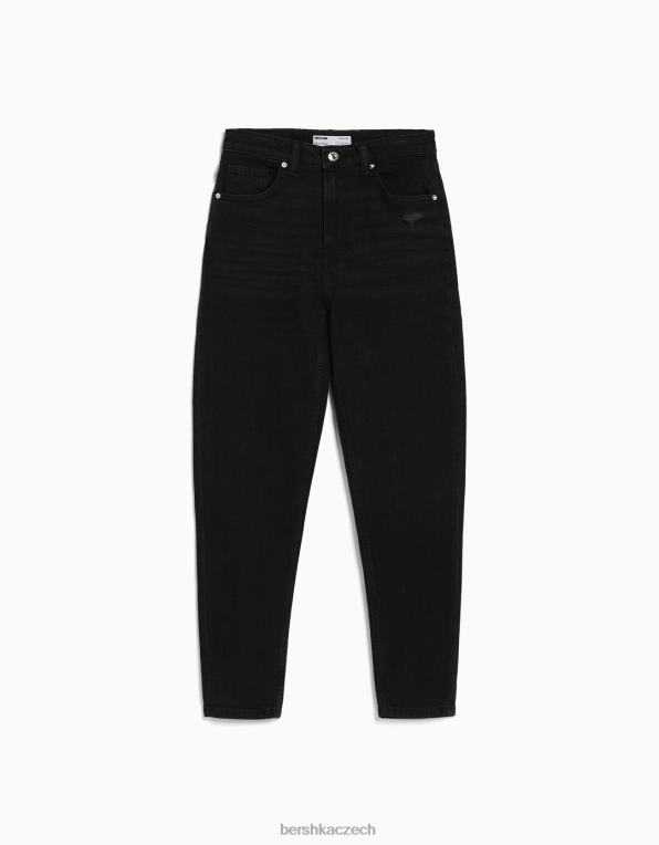 ženy Bershka džíny slim comfort fit mom P88441986 oblečení Černá