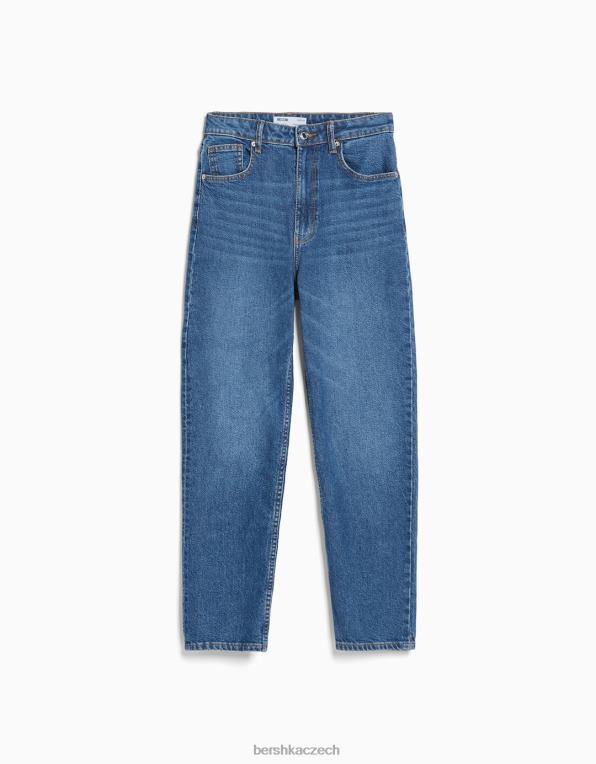 ženy Bershka džíny slim comfort fit mom P88441987 oblečení modrý