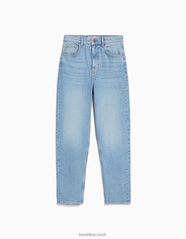 ženy Bershka džíny slim comfort fit mom P88441992 oblečení světle modrá