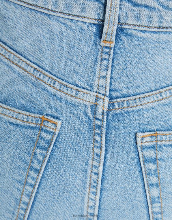 ženy Bershka džíny slim comfort fit mom P88441992 oblečení světle modrá