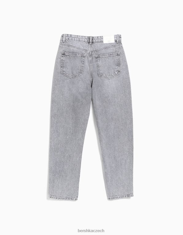 ženy Bershka máma džíny P88441533 oblečení Šedá