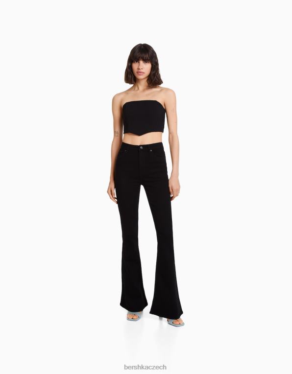 ženy Bershka rozšířené džíny P88441493 oblečení Černá