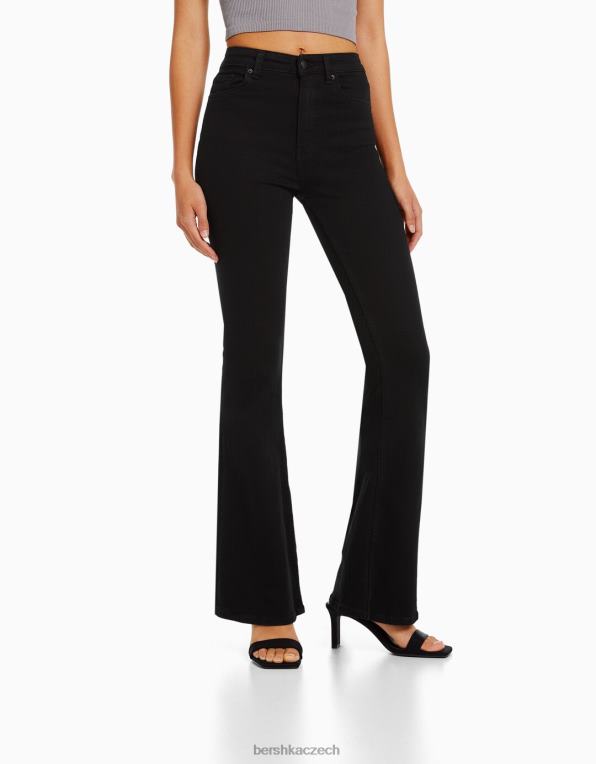 ženy Bershka rozšířené džíny P88441971 oblečení Černá