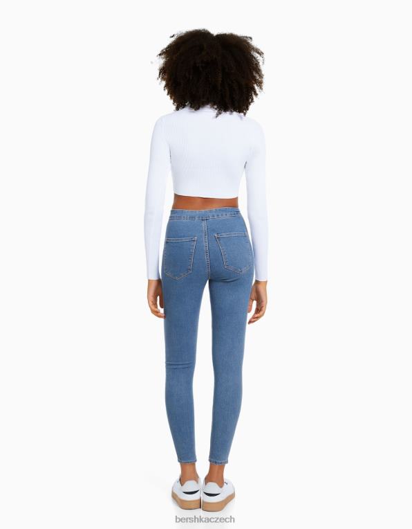 ženy Bershka super vysoké džínové legíny P88441588 oblečení výhradní
