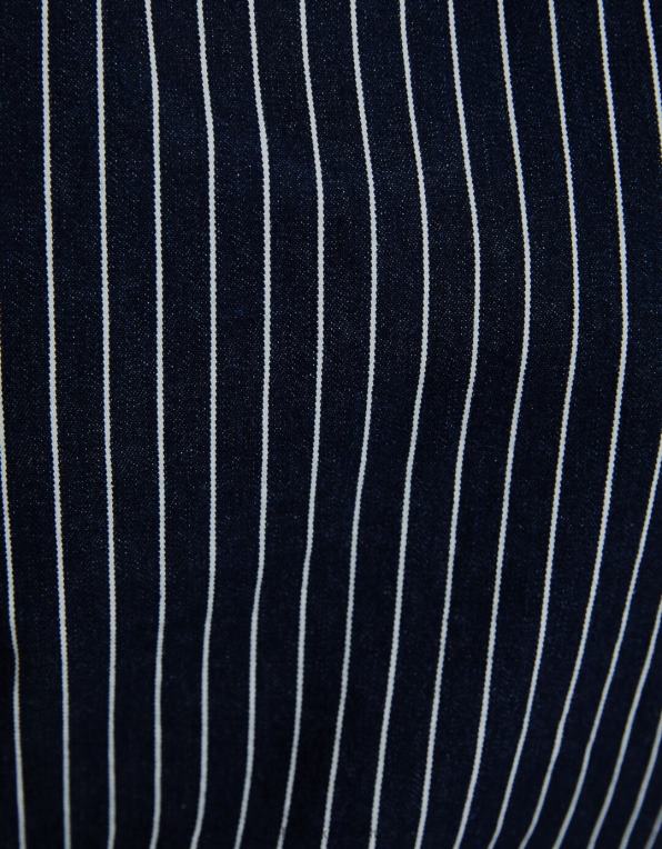 ženy Bershka volné proužkované džíny rovného střihu P88441536 oblečení modrý