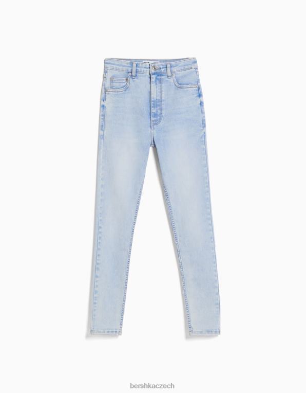ženy Bershka úzké vysoké džíny P88441555 oblečení modrý