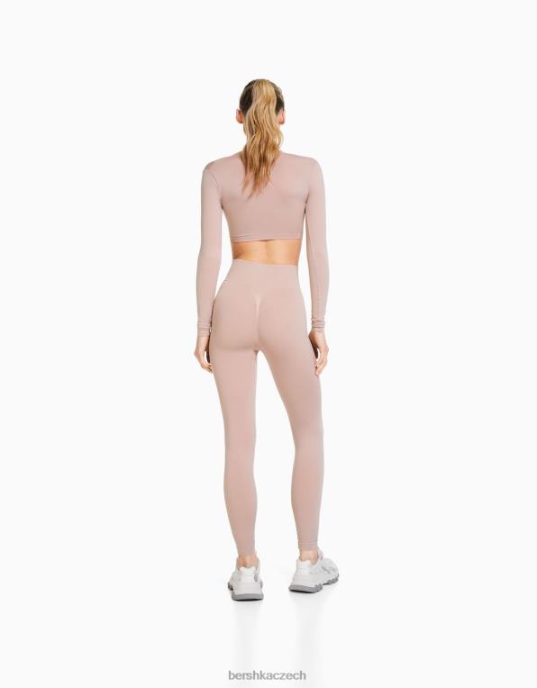 ženy Bershka bezešvé push up legíny P88441459 oblečení růžový