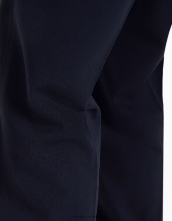 ženy Bershka široké kalhoty na míru s poutky na pásek P88441441 oblečení námořnictvo